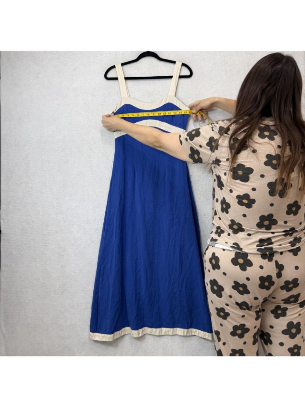 Sancia Dress Womens Small Blue Colorblock Strappy Scoop Neck Maxi Sundress - Picture 3 of 9
